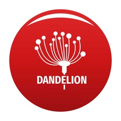 Cute dandelion logo icon. Simple illustration of cute dandelion vector icon for any design red