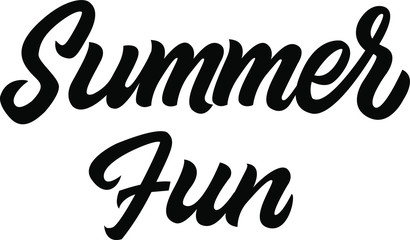 Summer fun modern calligraphy. Hand drawn text. Lettering.