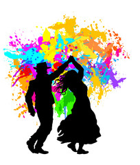 Couple of dancers. Vector illustration