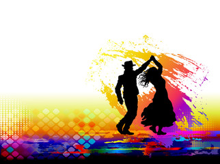 Couple of dancers. Vector illustration