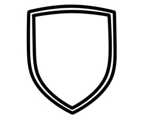 Shield drawing with frame in vector format