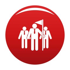 Teamwork competition icon. Simple illustration of teamwork competition vector icon for any design red