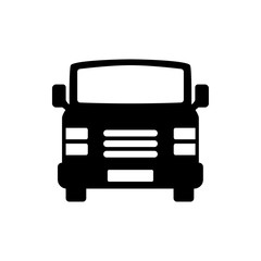 lorry front view flat vector icon