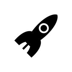 space rocket flat vector icon
