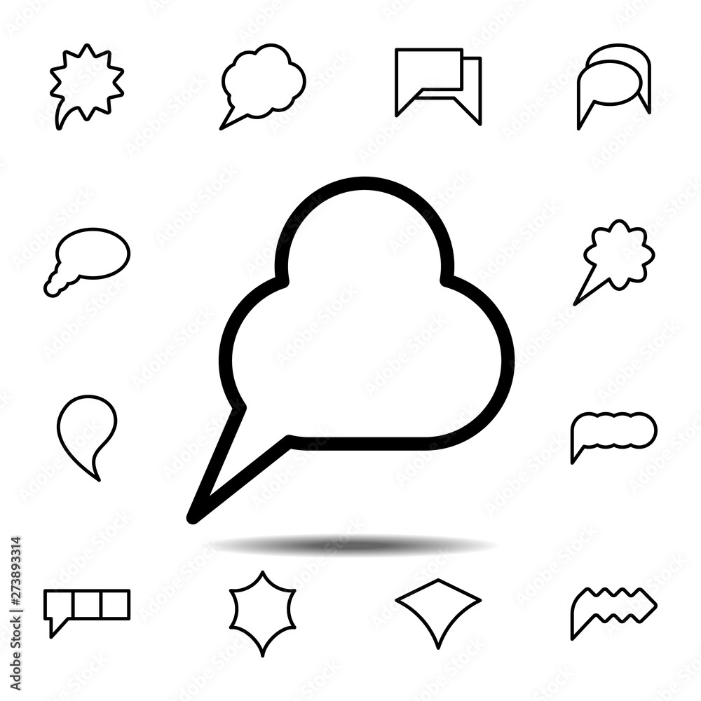 Poster bubble, chat, cloud icon. simple thin line, outline vector element of chat bubble icons set for ui a