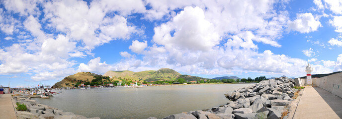Kalekoy port view from Kale village, Gokceada, Turkey
