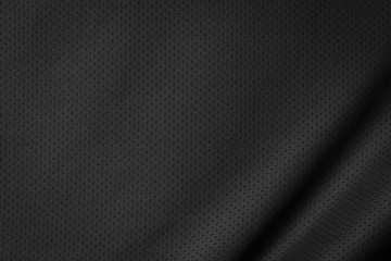 Black jersey texture background. Detail of luxury fabric surface. - obrazy, fototapety, plakaty