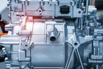 electric system of eco car engine Automotive part concept