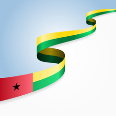 Guinea-Bissau flag wavy abstract background. Vector illustration.