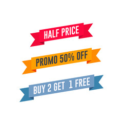 Half Price, Promo 50% Off & Buy 2 Get 1 Free Shopping Ribbon Set