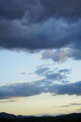 Sunset Over the Blue Ridge Mountains with Clouds