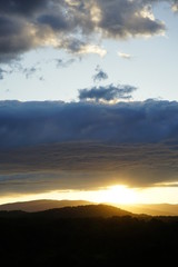 Sunset Over the Blue Ridge Mountains with Clouds