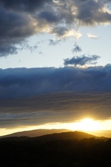 Sunset Over the Blue Ridge Mountains with Clouds