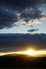 Sunset with Clouds over the Blue Ridge Mountains