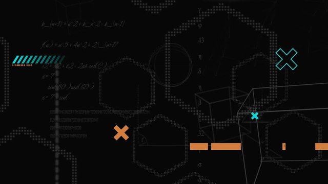 Mathematical equations and geometric figures