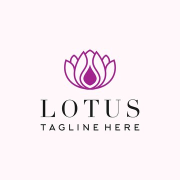 lotus logo icon line art illustration vector graphic download