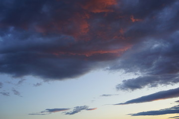 Red and Orange Sunset with Clouds