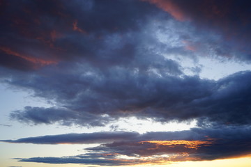 Red and Orange Sunset with Clouds