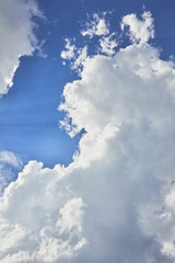 background with blue sky and white clouds
