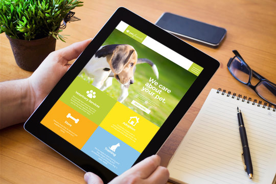 desktop tablet pet website