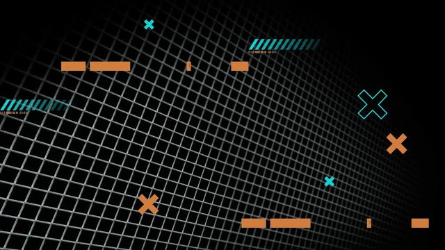 Rectangle and cross symbols in square patterns