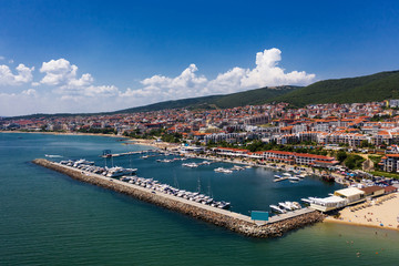 Fototapeta na wymiar Yacht marina in sea resort Saint Vlas, Bulgaria