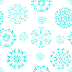 Seamless pattern with snowflakes, christmas and winter holiday background, vector illustration.