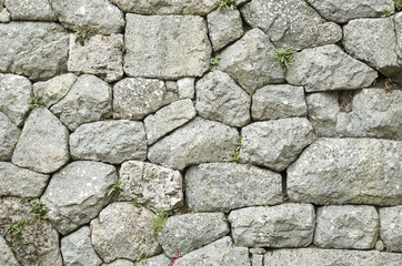Ancient stone wall closeup