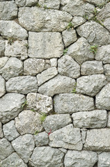 Ancient stone wall closeup