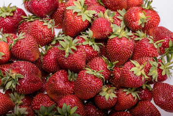 fresh ripe strawberries isolated on white background