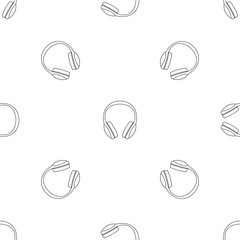 Fototapeta premium Retro headphones pattern seamless vector repeat geometric for any web design