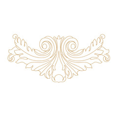 Golden vintage baroque ornament, corner. Retro pattern antique style acanthus.