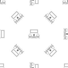 Chair and room plant pattern seamless vector repeat geometric for any web design