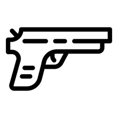 Police pistol icon. Outline police pistol vector icon for web design isolated on white background