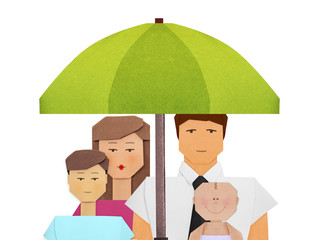 Protection insurance of family social concept illustration