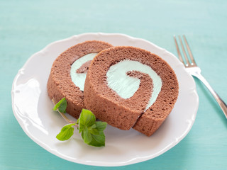 チョコレートミント・ロールケーキ