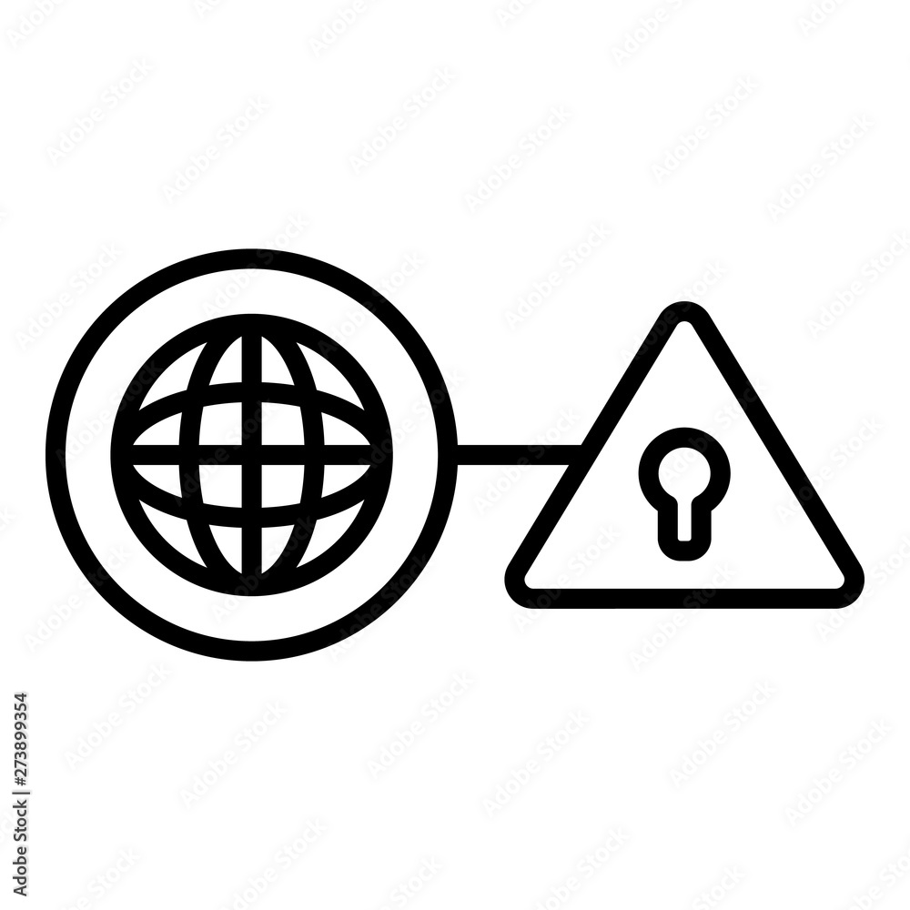Poster web global firewall icon. outline web global firewall vector icon for web design isolated on white b