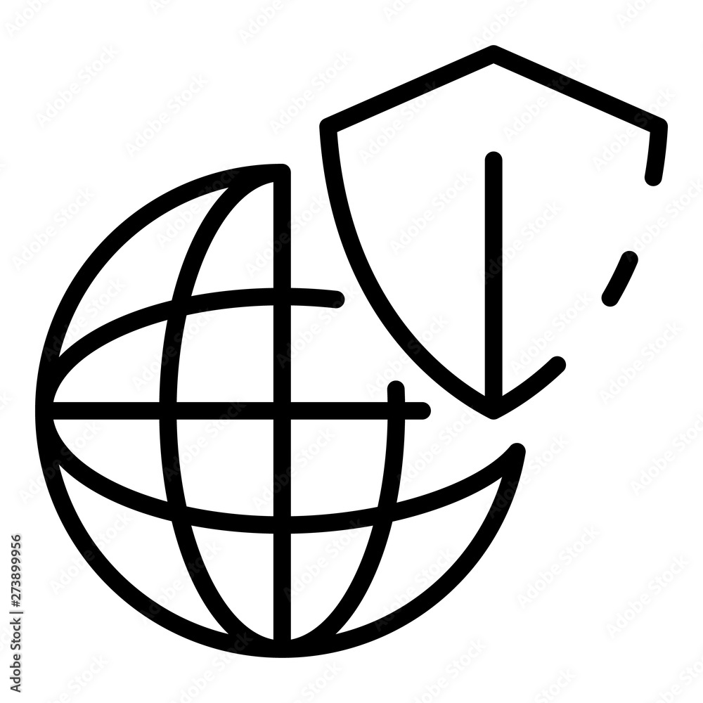 Poster secured web icon. outline secured web vector icon for web design isolated on white background