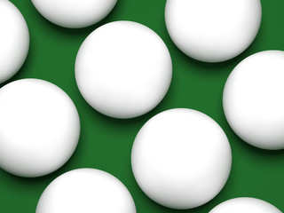 Billiard balls close-up on a green background 3d render