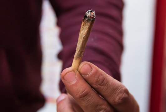 rolled cigarret burning