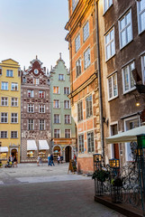 Fototapeta na wymiar Old historical building architecture facade in Gdansk