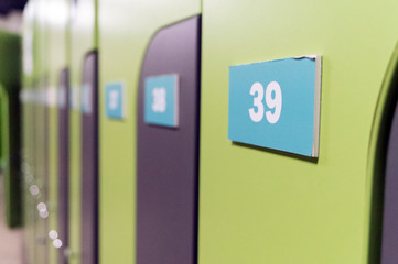sports locker room with locker rooms close-up