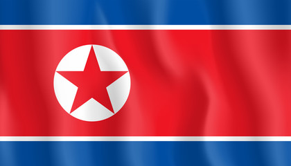 Waving North Korean Flag vector illustration