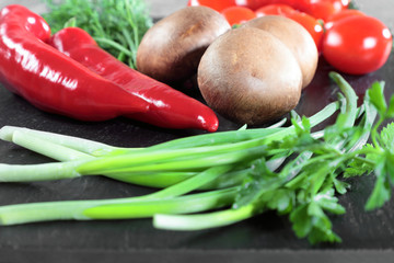 Vegetables on the table, ready for cooking
