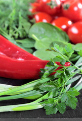 Vegetables on the table, ready for cooking