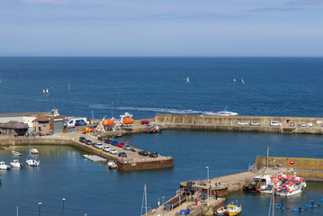 Fototapeta na wymiar View of Stonehaven harbour, Scotland