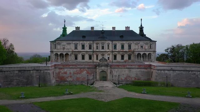 Aerial view of Pidhirtsi Castle, Ukraine