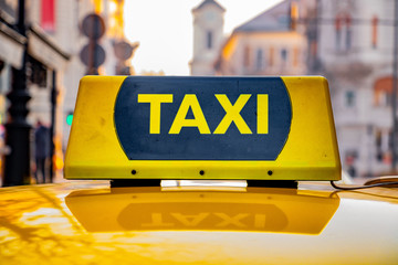 yellow taxi sign. taxi car. taxi background.
