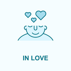 Obraz premium in love on mind field outline icon