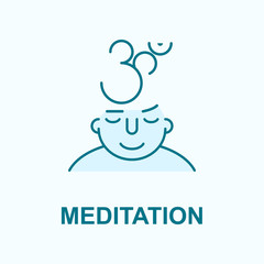meditation on mind field outline icon
